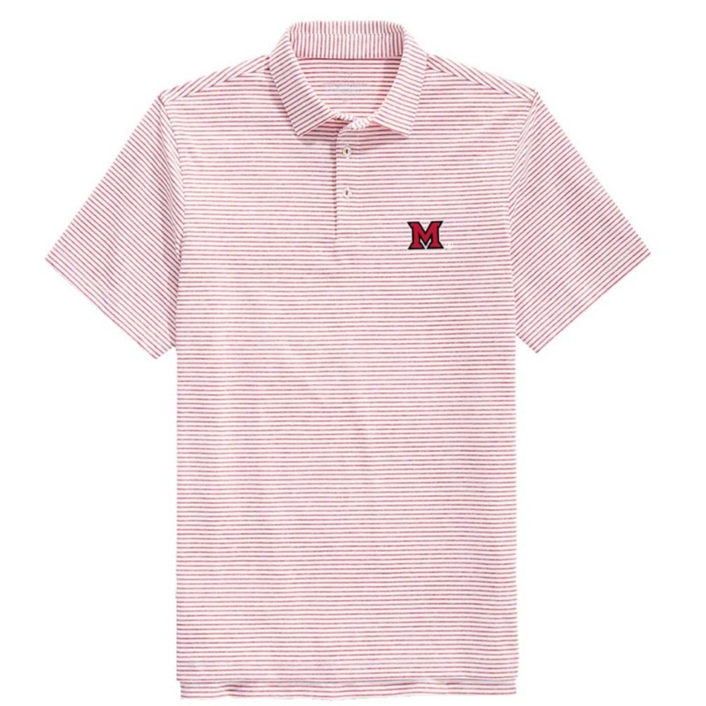 Vineyard Vines Miami Bradley Stripe Sankaty Polo, Red